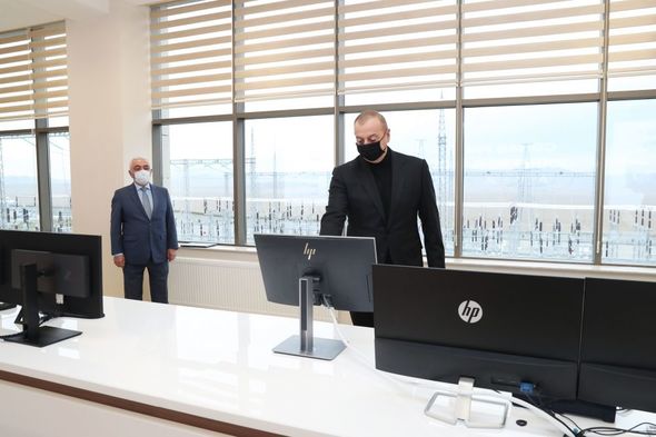 İlham Əliyev “Qobu” Enerji Qovşağının açılışında iştirak etdi - FOTO