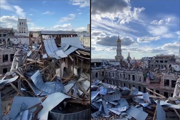 Vaxtilə Ukraynanın ən gözəl şəhərlərindən biri olan Xarkovdan dəhşətli kadrlar