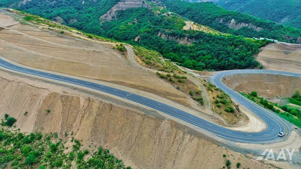 Laçın şəhərinə daxil olmadan yeni avtomobil yolunun tikintisi yekunlaşıb - FOTO