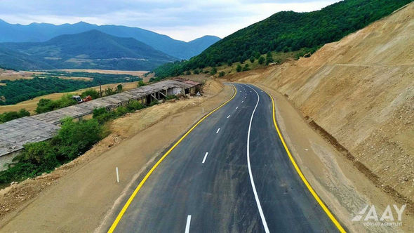 Laçın şəhərinə daxil olmadan yeni avtomobil yolunun tikintisi yekunlaşıb - FOTO