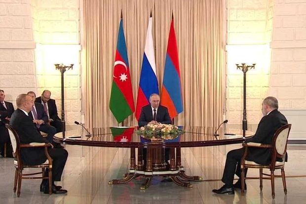 Azərbaycan, Rusiya və Ermənistan liderlərinin üçtərəfli görüşündə birgə bəyanat razılaşdırılıb - FOTO