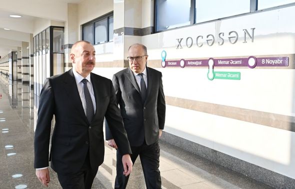 İlham Əliyev “Xocəsən” metro stansiyasının açılışında iştirak edib - FOTO