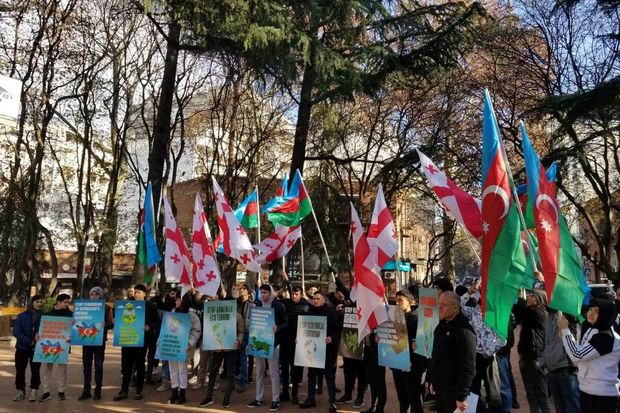 Tbilisidə Qarabağda törədilən ekoloji terrora diqqət çəkmək məqsədilə dinc aksiya keçirilib