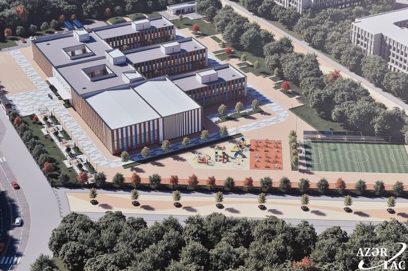 Özbəkistan hökumətinin hədiyyəsi: Füzulidə yeni məktəb binası inşa edilir - FOTO