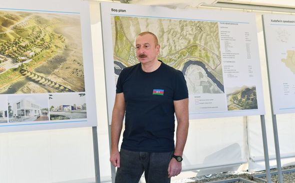 Cəbrayıl rayonunda Xudafərin qəsəbəsinin təməli qoyulub