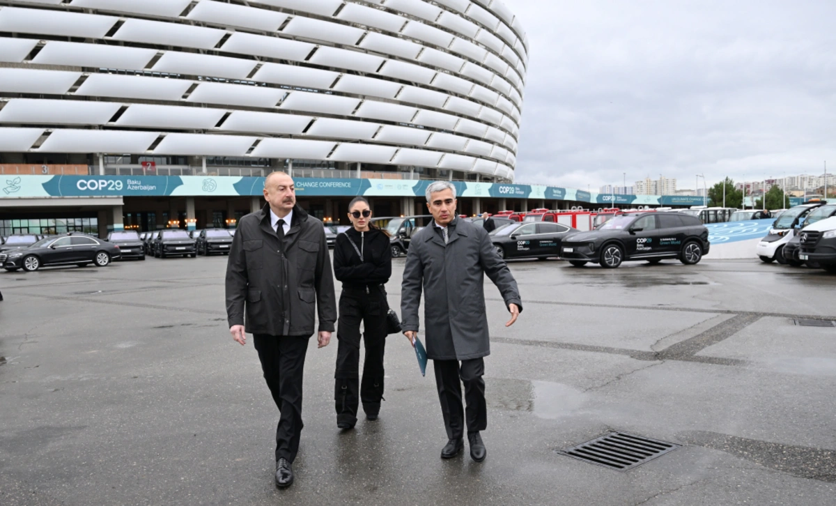 İlham Əliyev Bakı Olimpiya Stadionunun ərazisində COP29-la bağlı yaradılan şəraitlə tanış olub - Foto