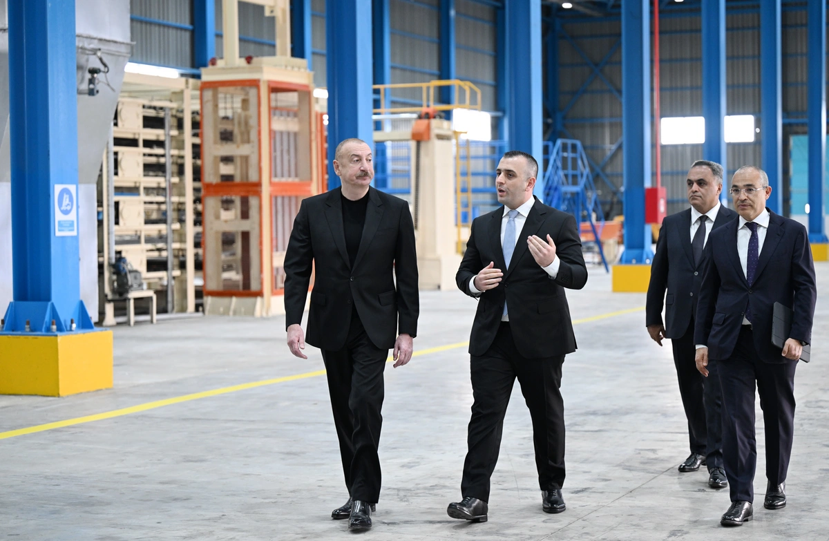 Goranboy rayonunda tikinti materialları istehsalı müəssisəsi istifadəyə verilib
