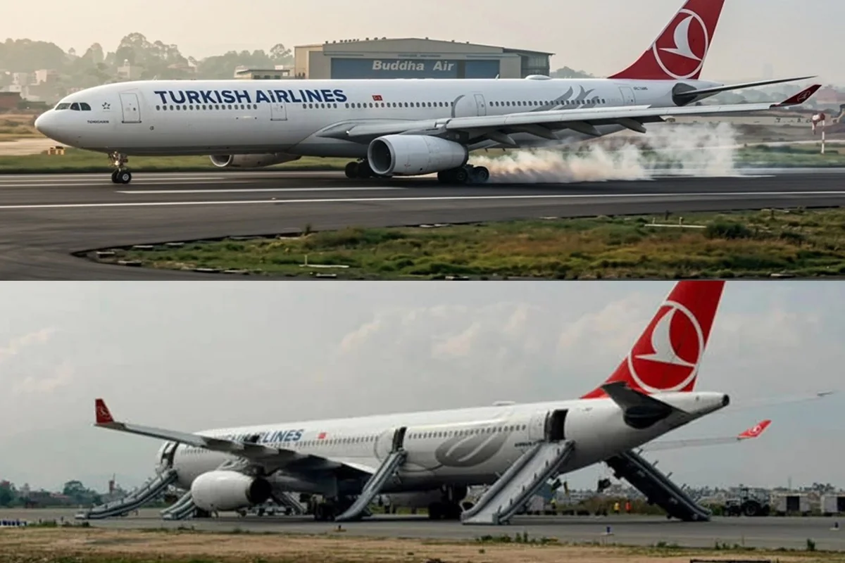 Türkiyə təyyarəsi Nepalda alovlandı, beynəlxalq uçuşlar təxirə salındı